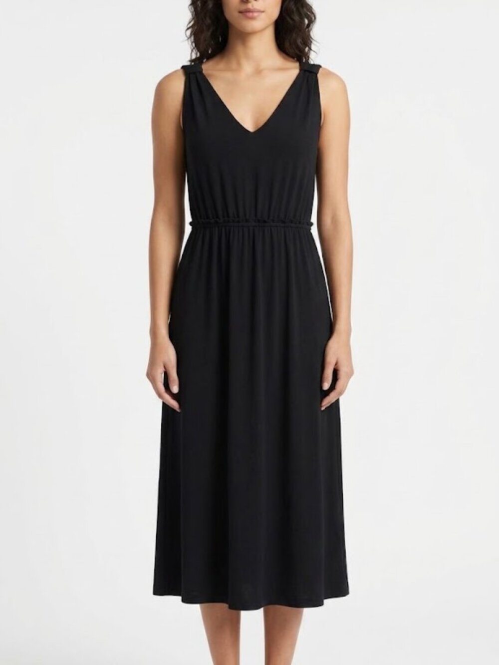 Cynthia Rowley Sleeveless Black Midi Dress Size L
